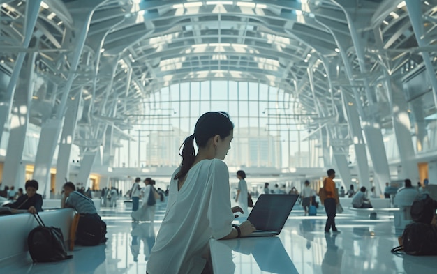 繁忙的国际机场货运区