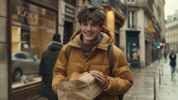 快递员与客户的温馨互动