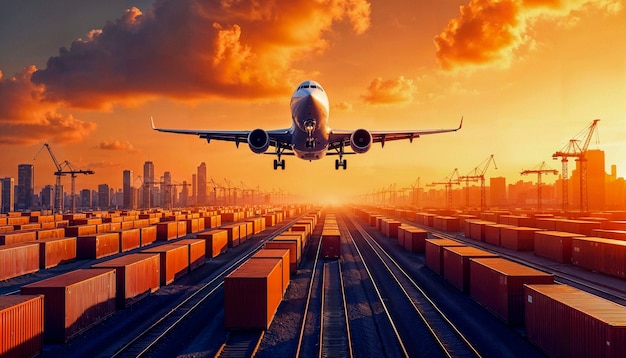 飞机装载货物准备启航